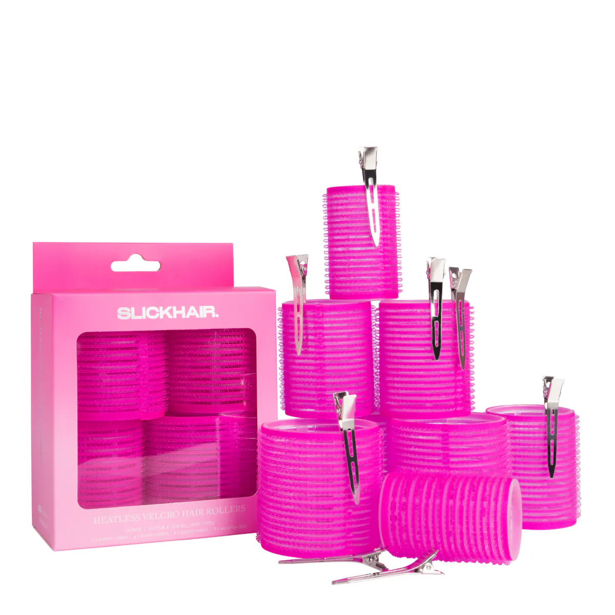 SLICKHAIR Heatless Velcro Hair Rollers (8 Pack)