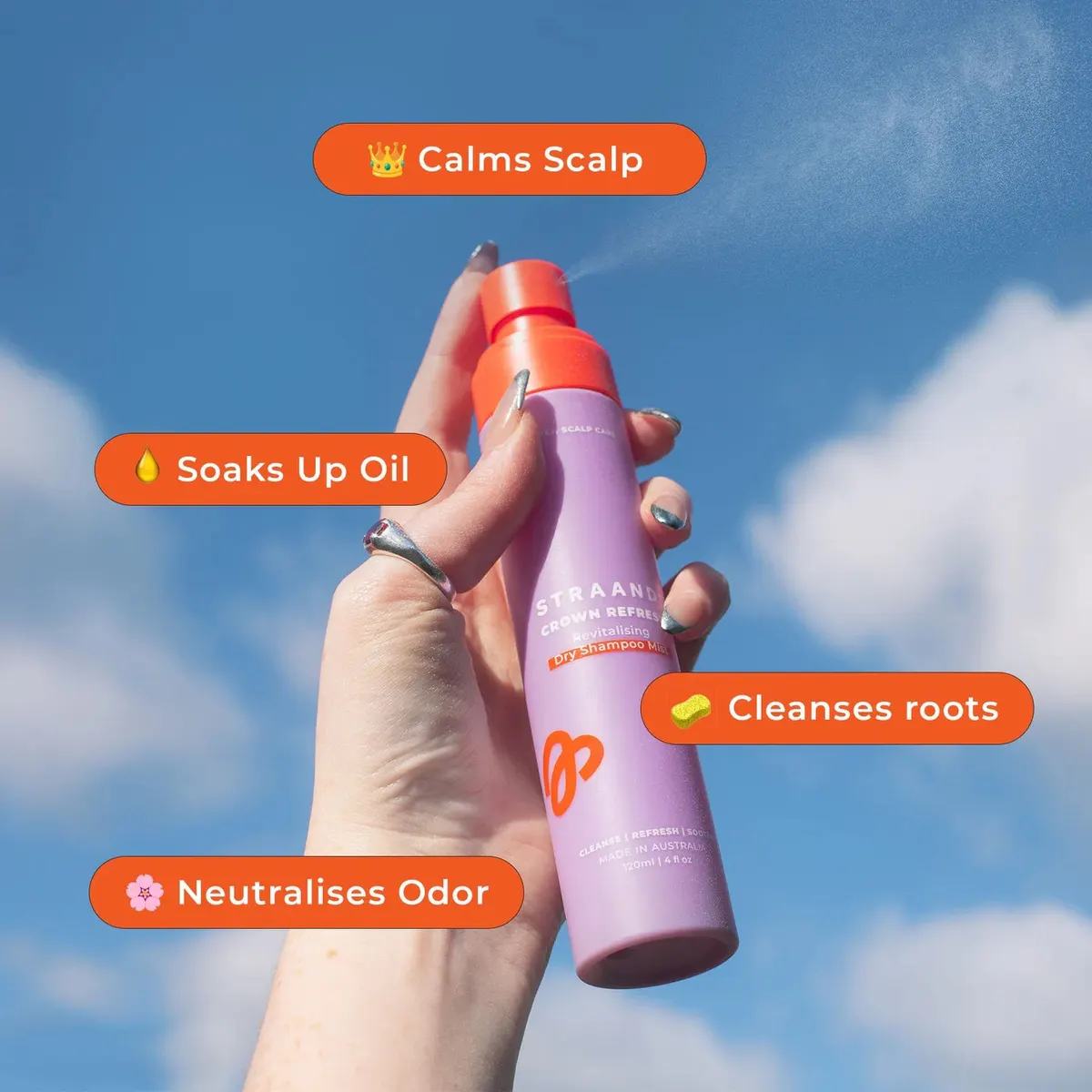 STRAAND Crown Refresh Revitalising Dry Shampoo Mist 120ml, view 4