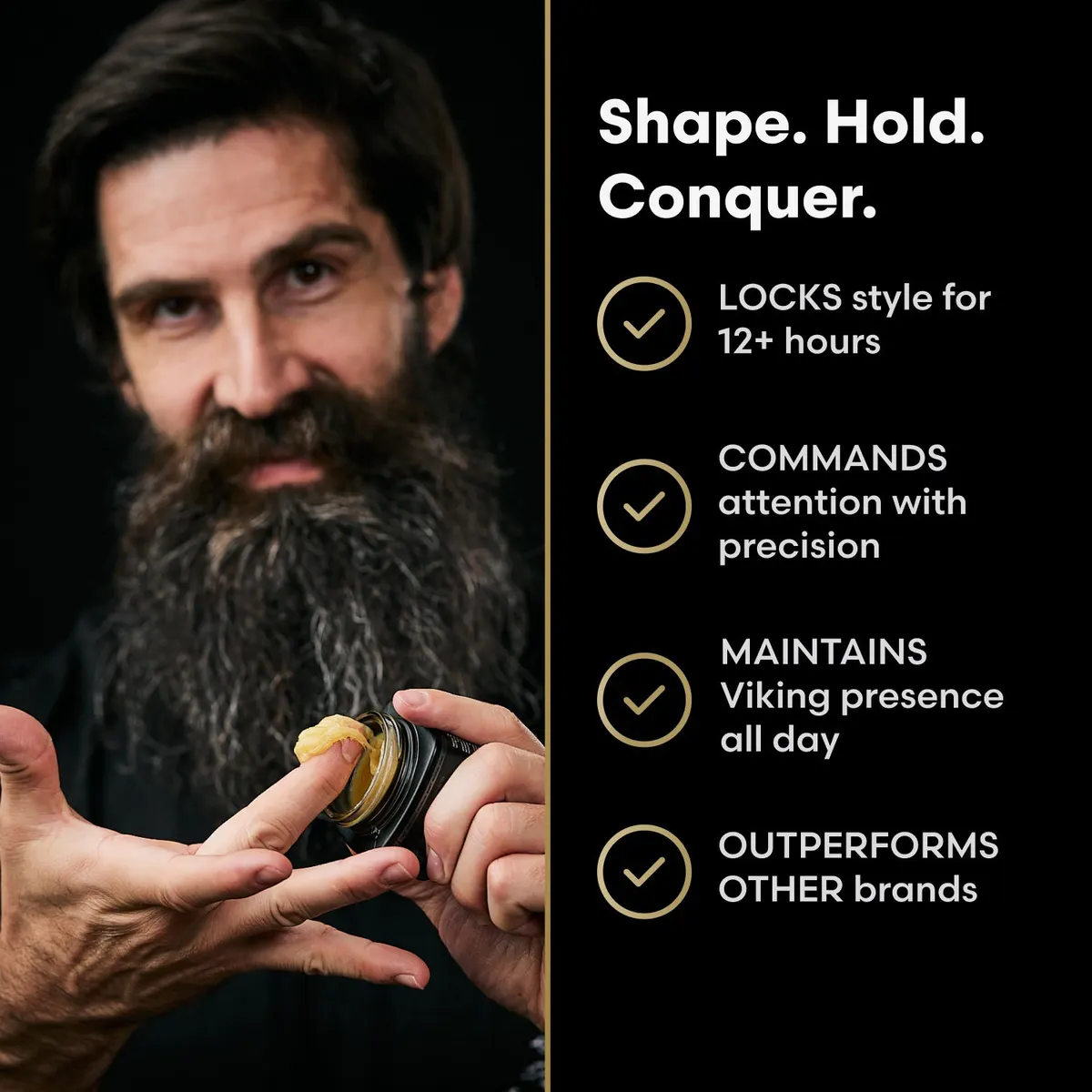 The Beard Struggle Gentlemen's Beard & Moustache Wax Gold Collection 50g, view 3