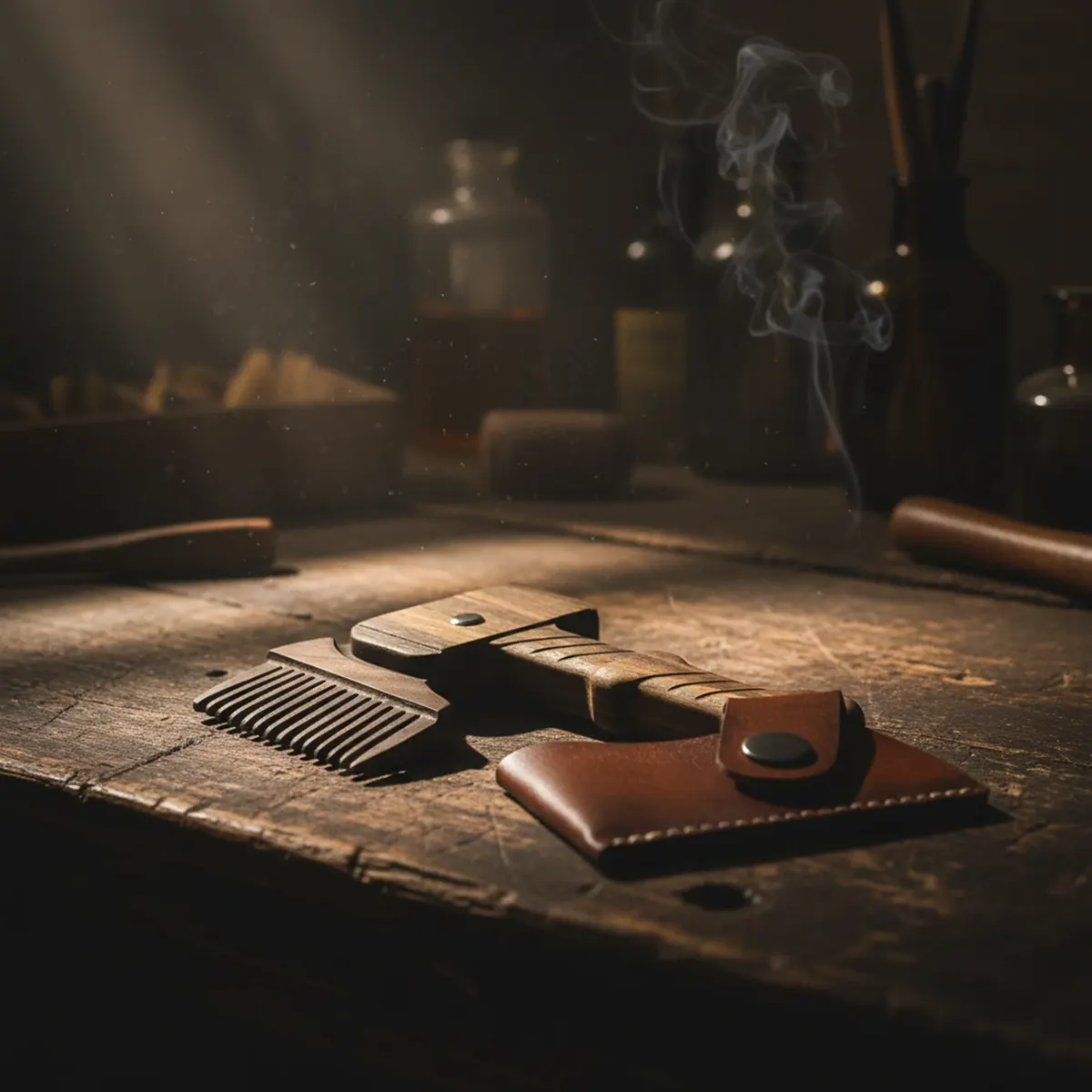 The Beard Struggle Mjolnir Comb Limited Edition with Leather Sheat, view 5