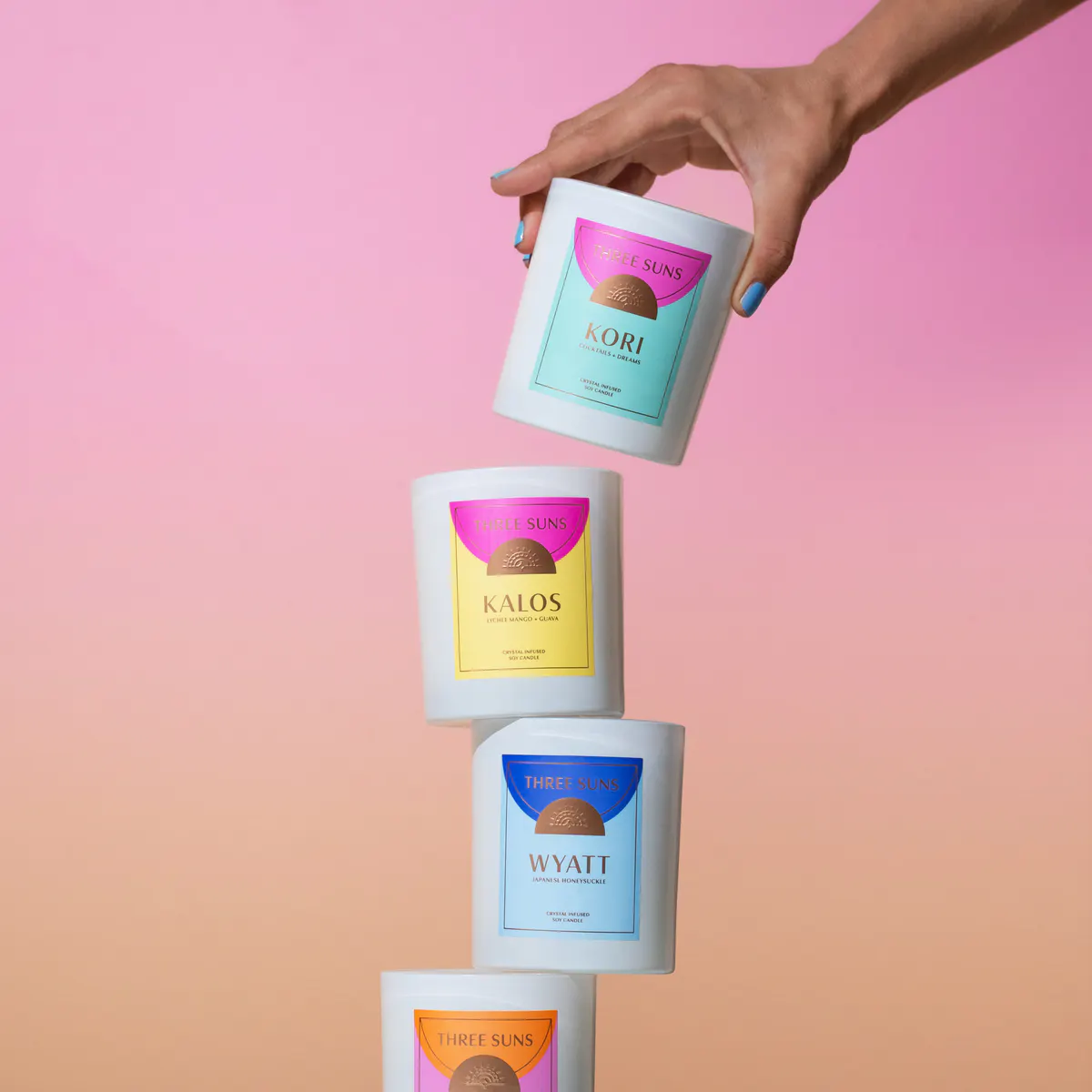 Three Suns Agapi Crystal Infused Candle Of Love 300g - Creamy Gelato & Caramel Frost, view 4