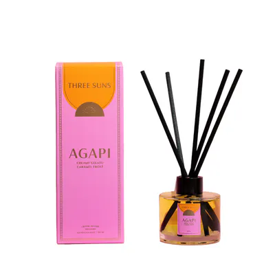 Three Suns Agapi Crystal Infused Diffuser Of Love 100ml - Creamy Gelato & Caramel Frost