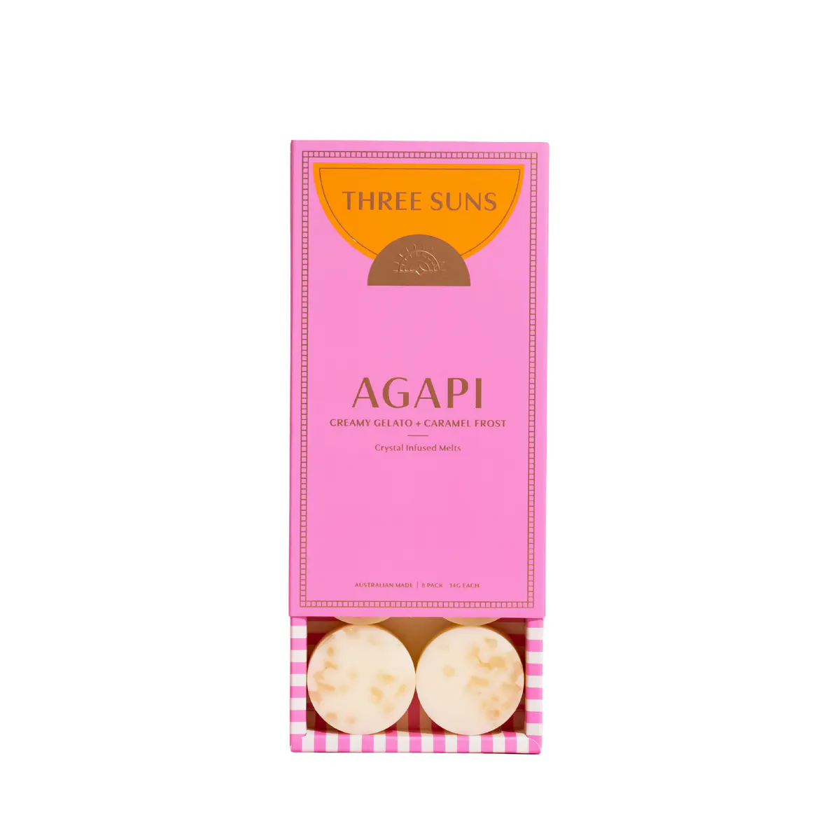 Three Suns Agapi Crystal Infused Natural Soy Melts Box - 8 Pack