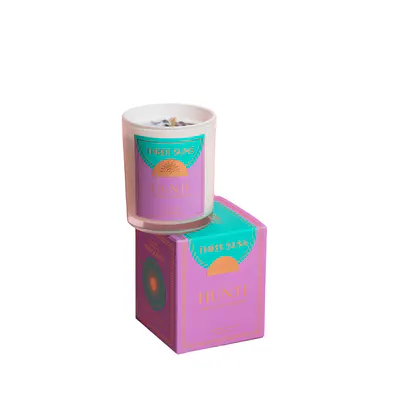 Three Suns Hunti Crystal Infused Candle Of Tranquility 100g - Camellia & Lotus Blossom