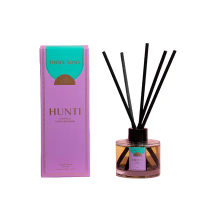 Three Suns Hunti Crystal Infused Diffuser Of Tranquility 100ml - Camellia & Lotus Blossom