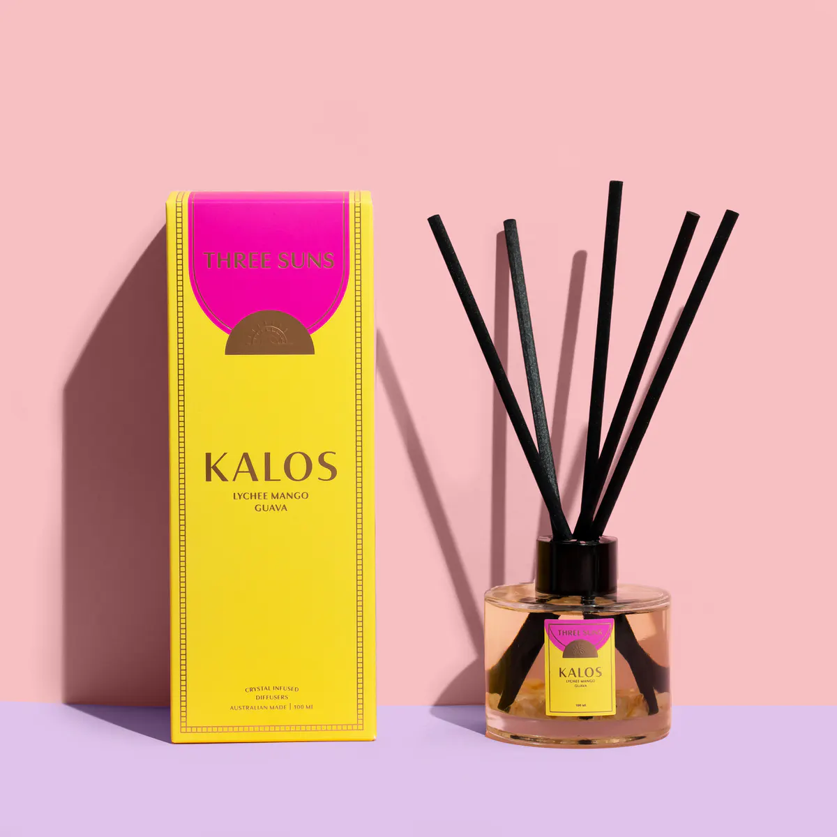 Three Suns Kalos Crystal Diffuser Of Prosperity 100ml - Lychee Mango & Guava, view 2