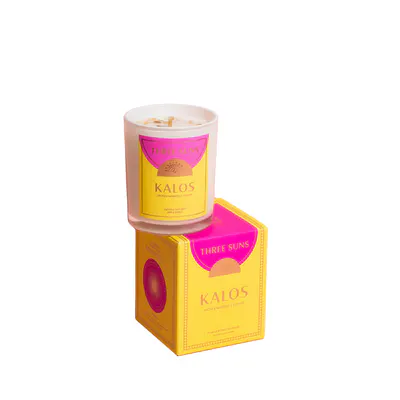 Three Suns Kalos Crystal Infused Candle Of Prosperity 100g - Lychee Mango & Guava