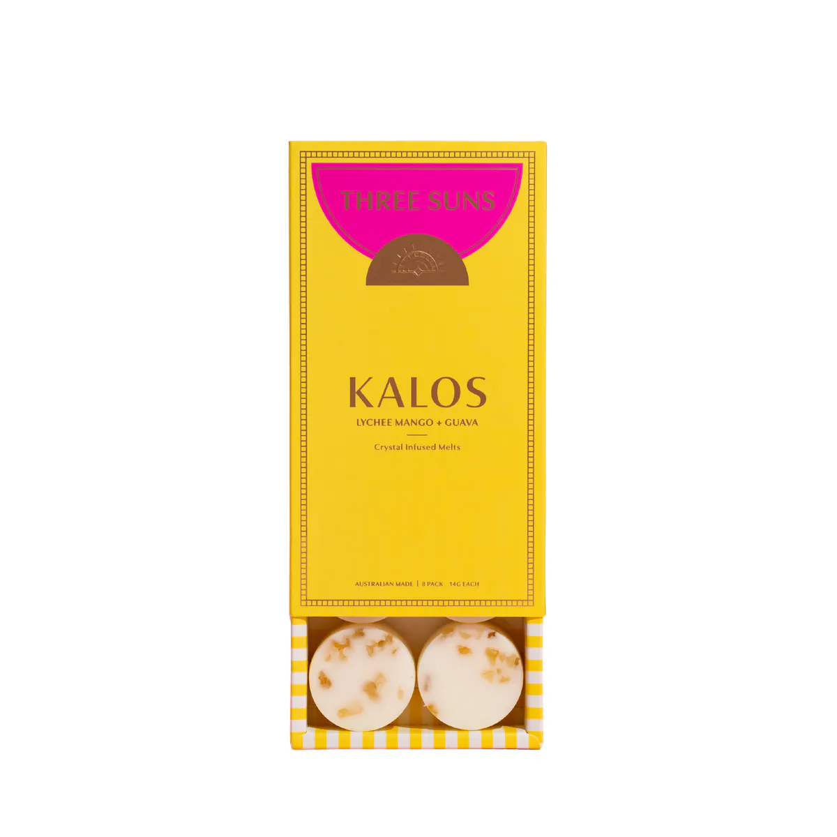 Three Suns Kalos Crystal Infused Natural Soy Melts Box - 8 Pack