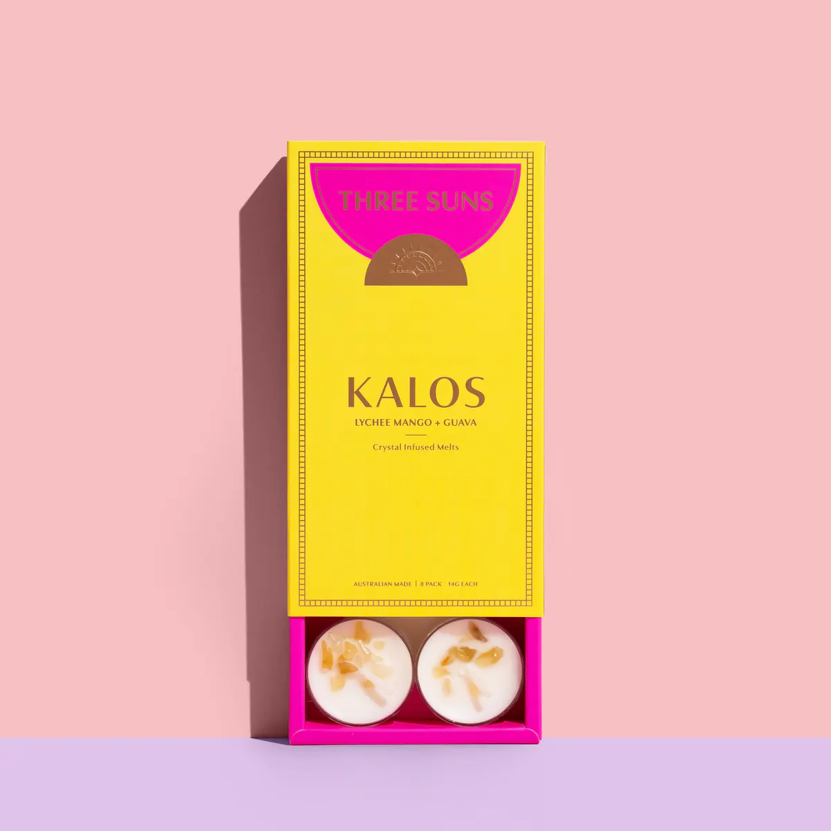 Three Suns Kalos Crystal Infused Natural Soy Tea Lights Box - 8 Pack, view 2