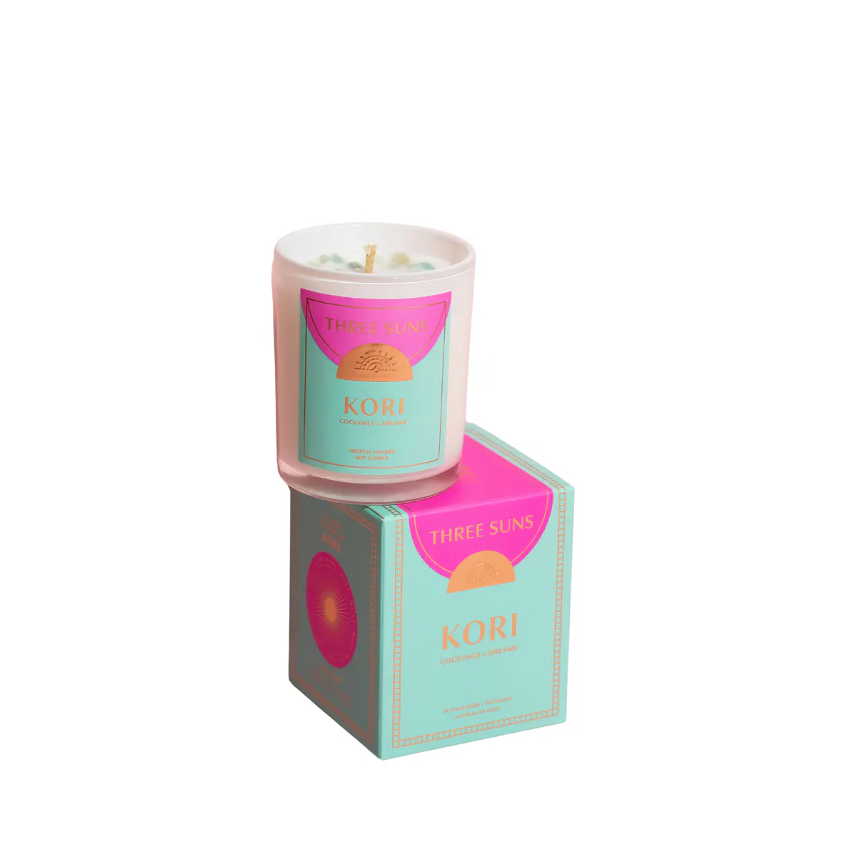 Three Suns Kori Crystal Infused Candle Of Hope 100g - Cocktails & Dreams