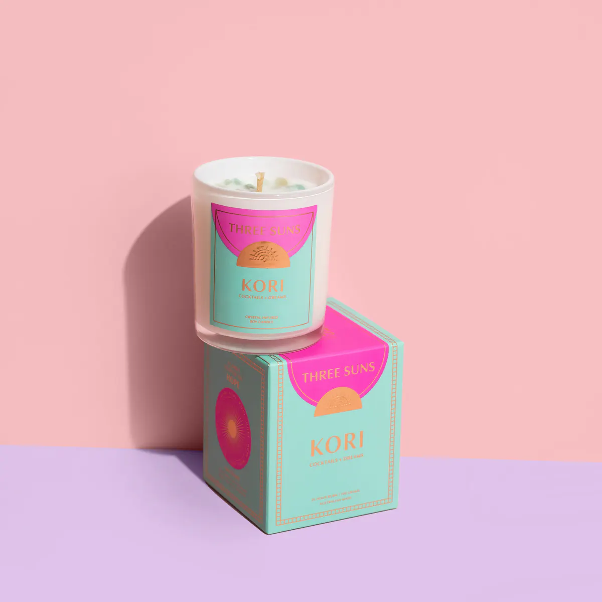 Three Suns Kori Crystal Infused Candle Of Hope 100g - Cocktails & Dreams, view 2