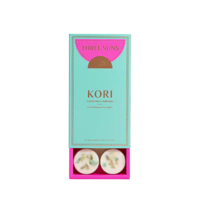 Three Suns Kori Crystal Infused Natural Soy Tea Lights Box - 8 Pack