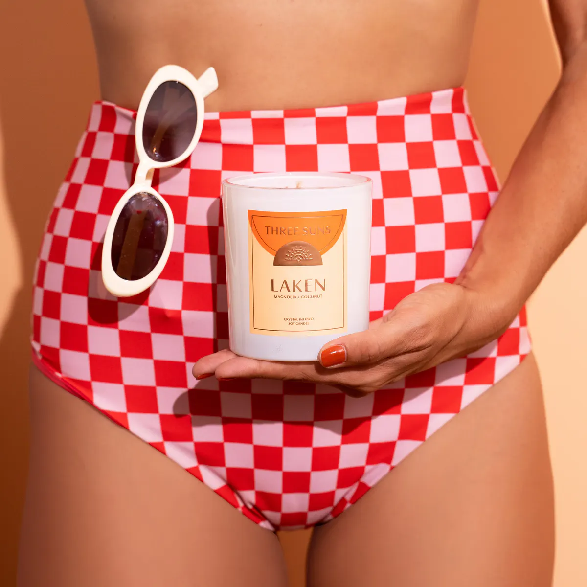 Three Suns Laken Crystal Infused Candle Of Positivity 300g - Magnolia & Coconut, view 4