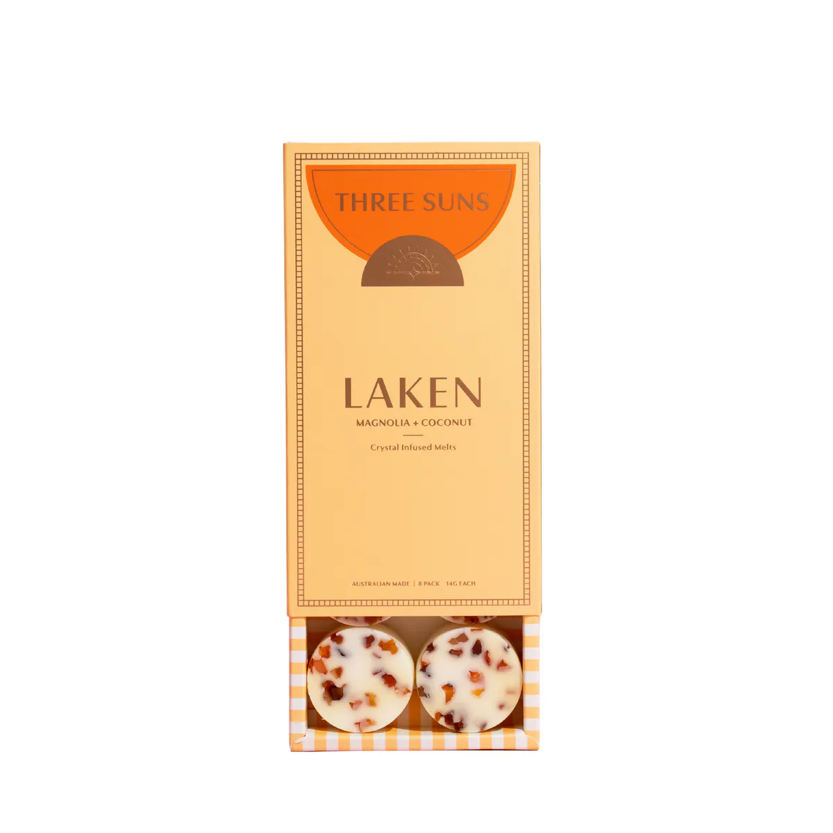 Three Suns Laken Crystal Infused Natural Soy Melts Box - 8 Pack