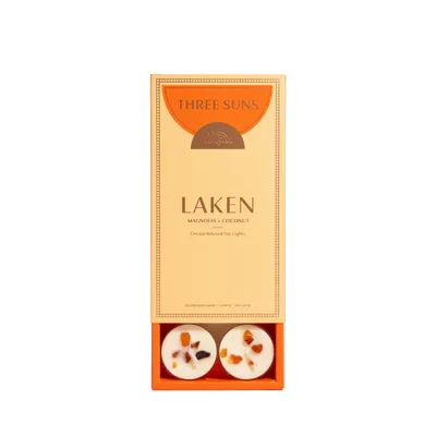 Three Suns Laken Crystal Infused Natural Soy Tea Lights Box - 8 Pack
