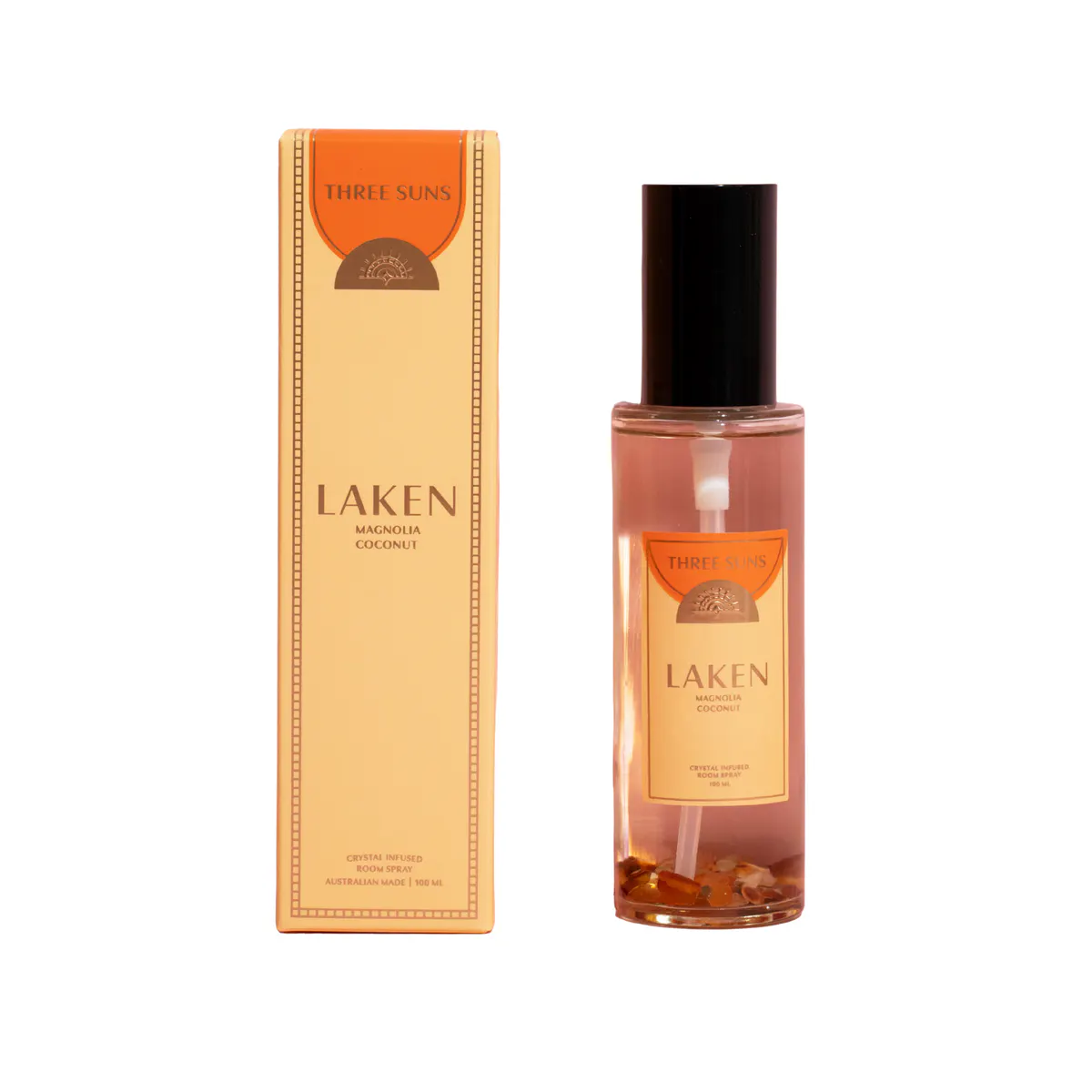 Three Suns Laken Crystal Infused Room Spray Of Positivity 100ml - Magnolia & Coconut