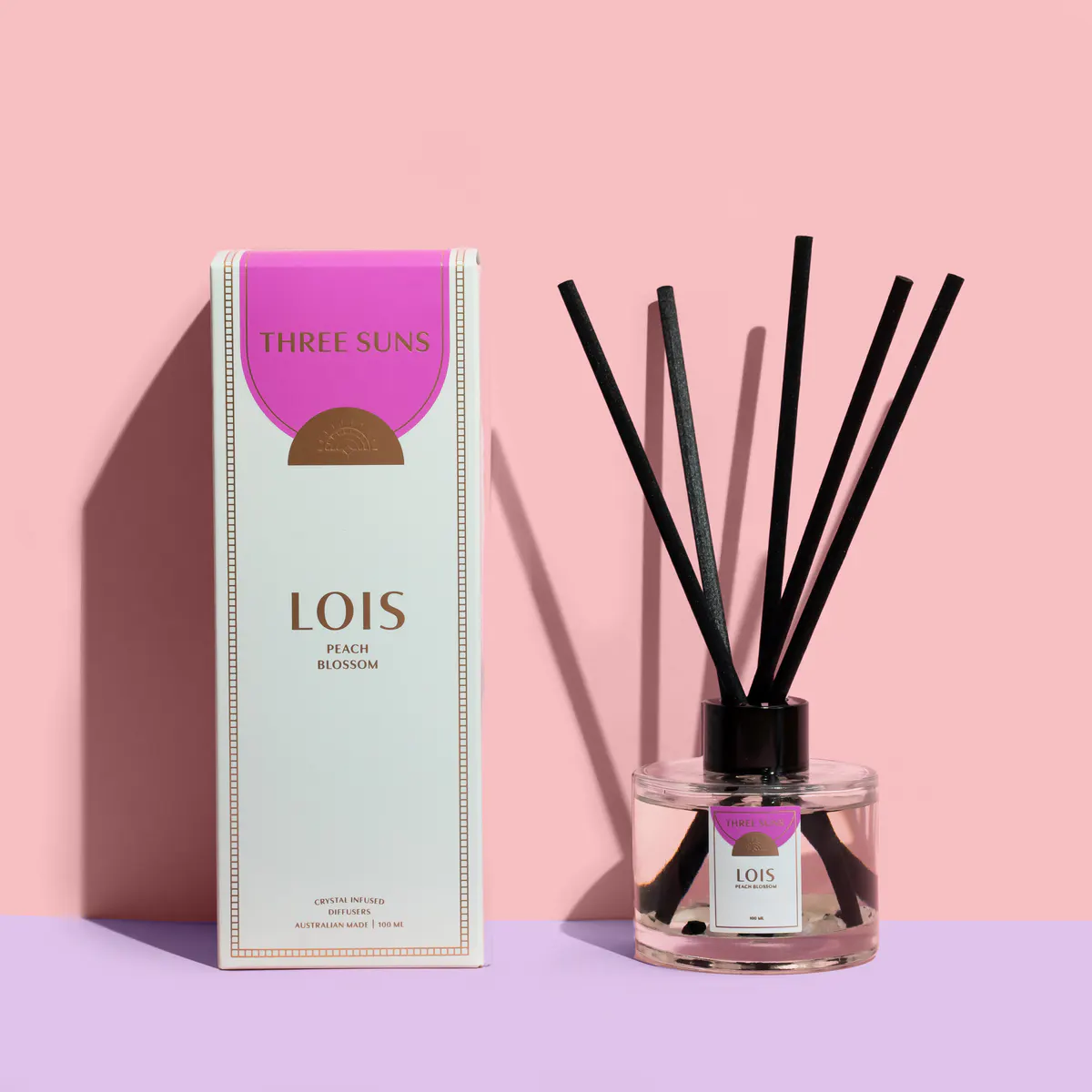 Three Suns Lois Crystal Infused Diffuser Of Healing 100ml - Peach Blossom, view 2