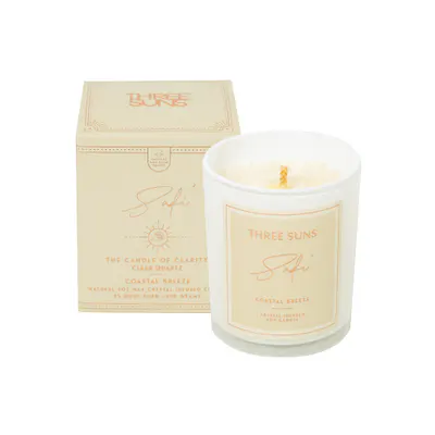 Three Suns Safi Crystal Infused Candle Of Clarity 100g - Coastal Breeze