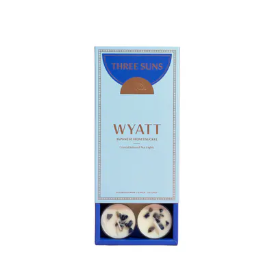 Three Suns Wyatt Crystal Infused Natural Soy Tea Lights Box - 8 Pack