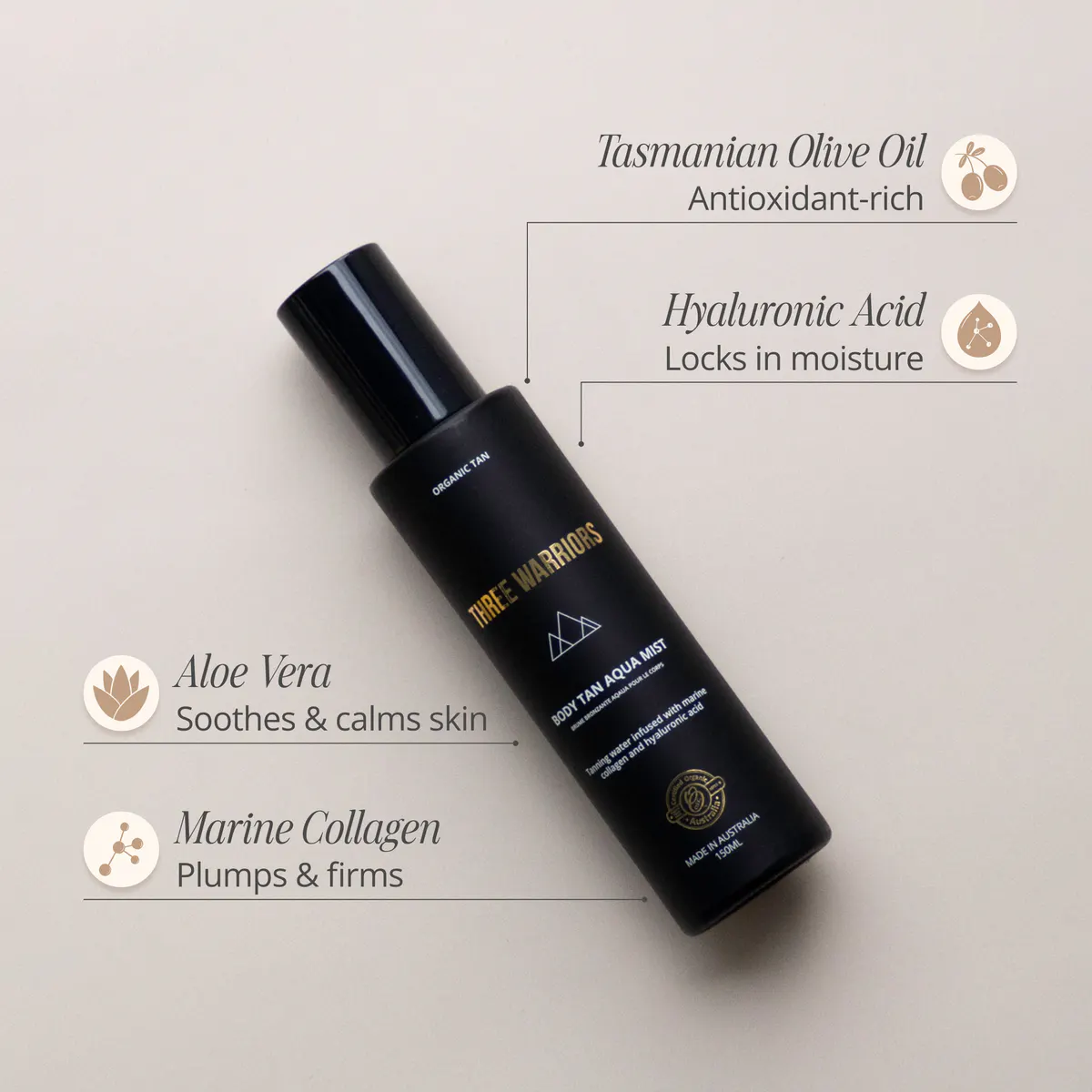 Three Warriors Body Tan Aqua Mist 150g, view 2