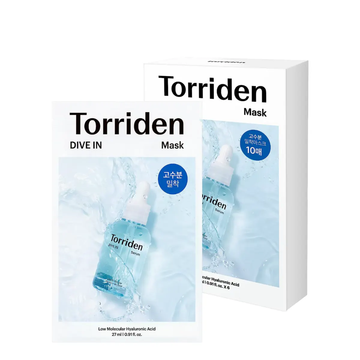 Torriden Dive-In Low Molecule Hyaluronic Acid Mask Pack - 10 Pieces