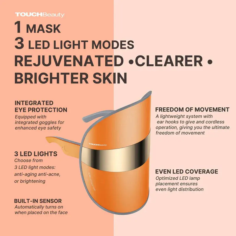 TOUCHBeauty LED Beauty Face Mask - Orange, view 6