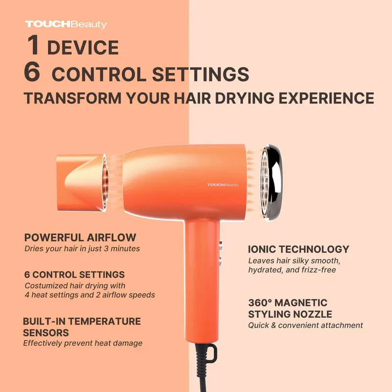 TOUCHBeauty SILKY Ionic Hair Dryer - Orange, view 5