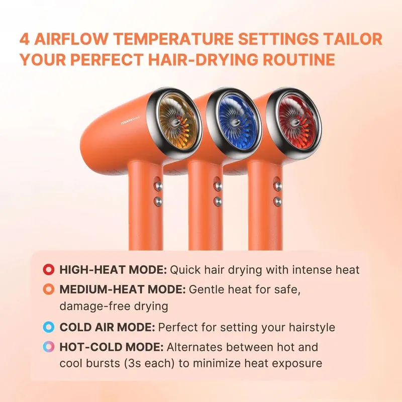 TOUCHBeauty SILKY Ionic Hair Dryer - Orange, view 7