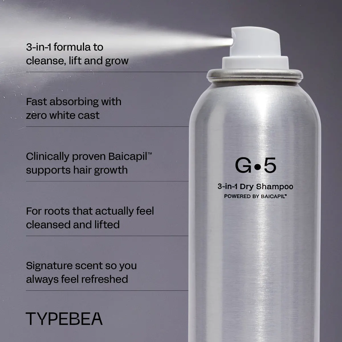 TYPEBEA G5 3-in-1 Dry Shampoo 76ml, view 4
