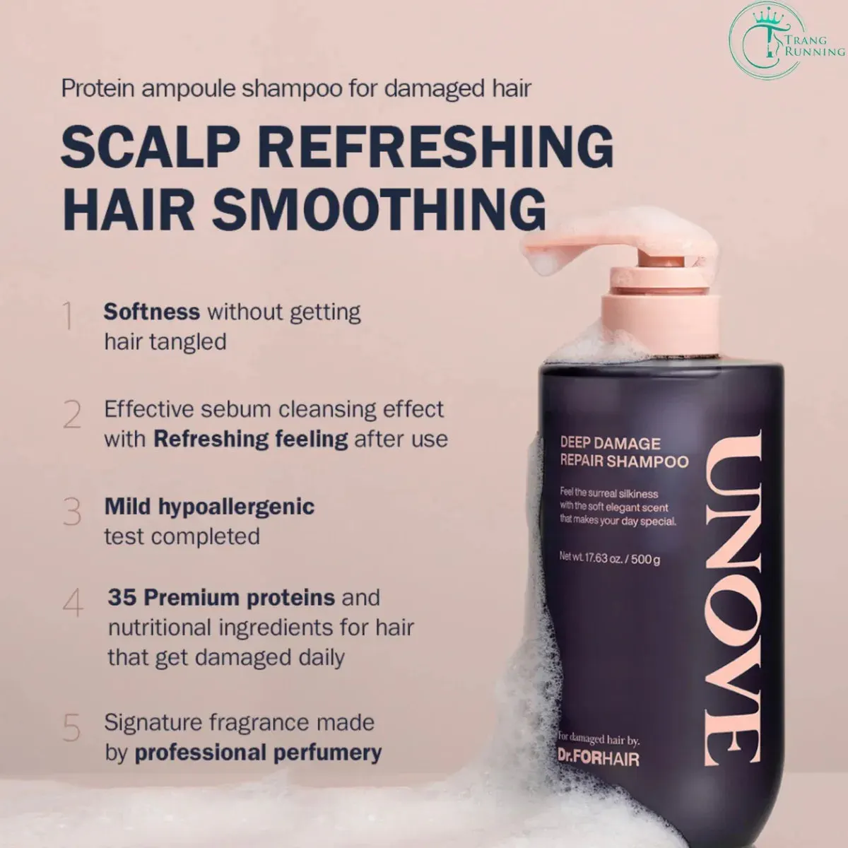 Unove Deep Damage Repair Shampoo Rosy Aura 500ml, view 4