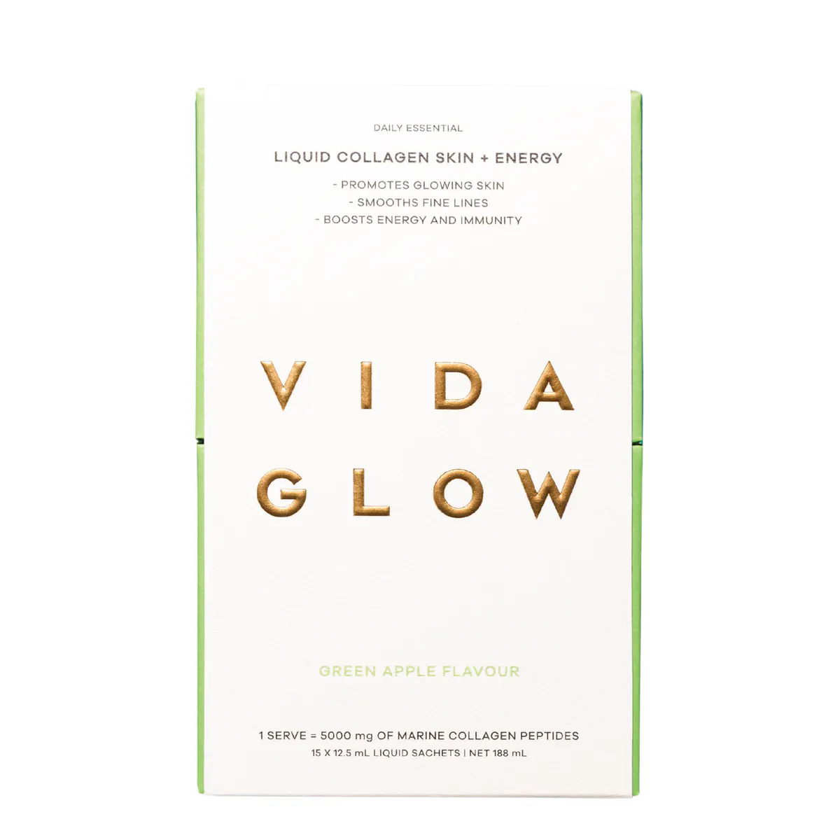Vida Glow Liquid Collagen Skin + Energy Green Apple 15 x 12.5ml Sachets