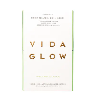Vida Glow Liquid Collagen Skin + Energy Green Apple 15 x 12.5ml Sachets