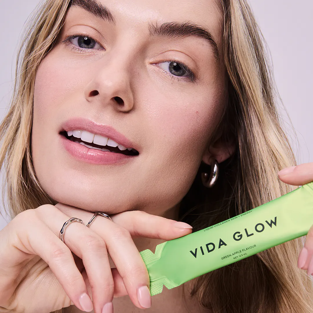 Vida Glow Liquid Collagen Skin + Energy Green Apple 15 x 12.5ml Sachets, view 2