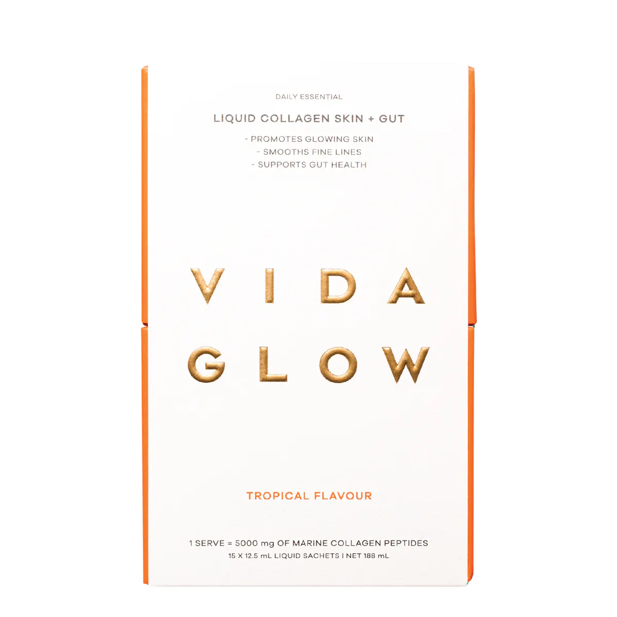 Vida Glow Liquid Collagen Skin + Gut Tropical 15 x 12.5ml Sachets