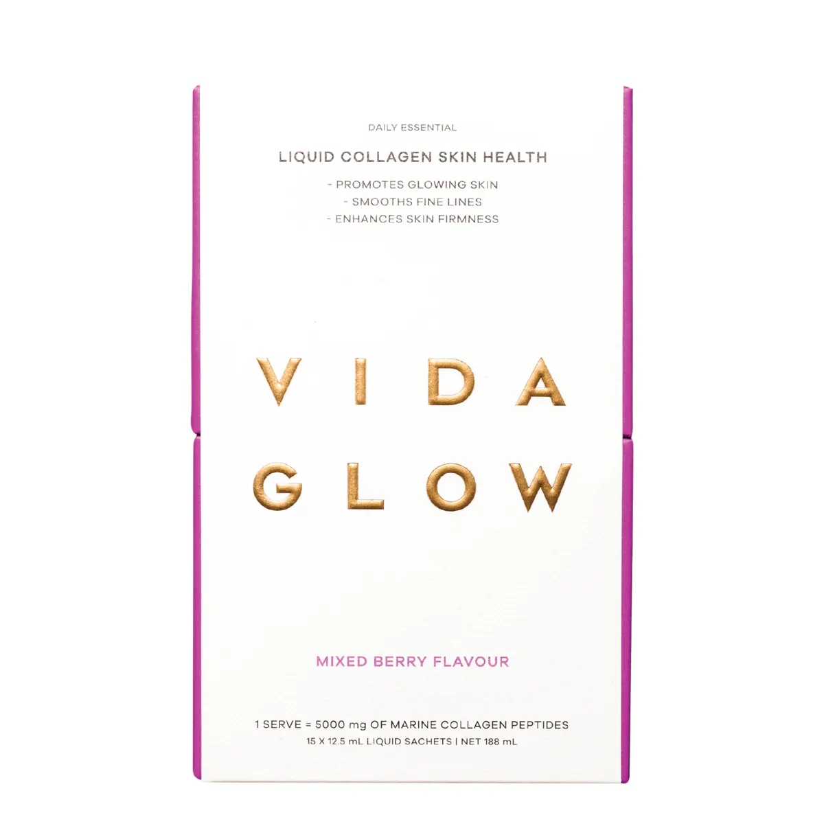 Vida Glow Liquid Collagen Skin Health Mixed Berry 15 x 12.4ml