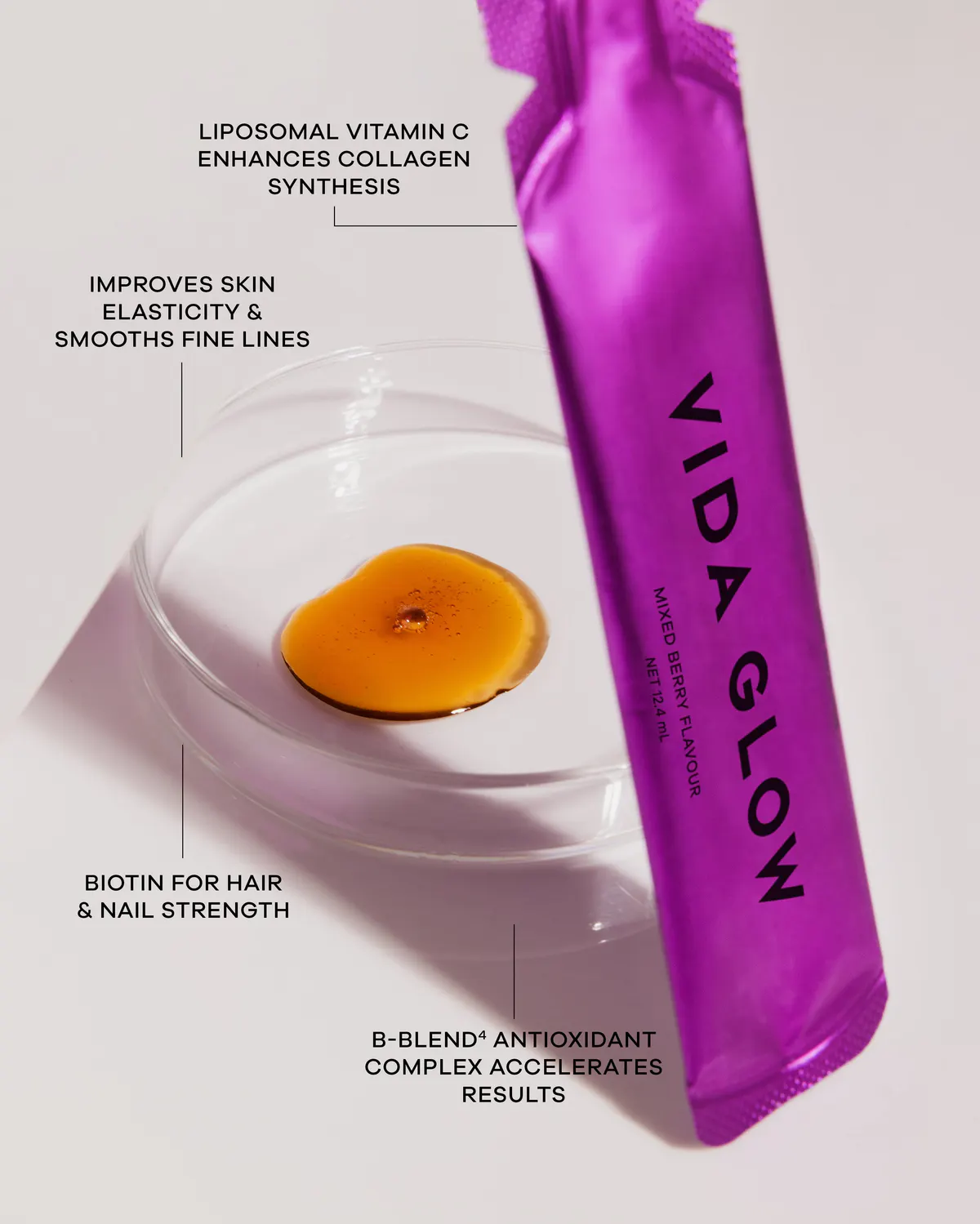 Vida Glow Liquid Collagen Skin Health Mixed Berry 15 x 12.4ml, view 6