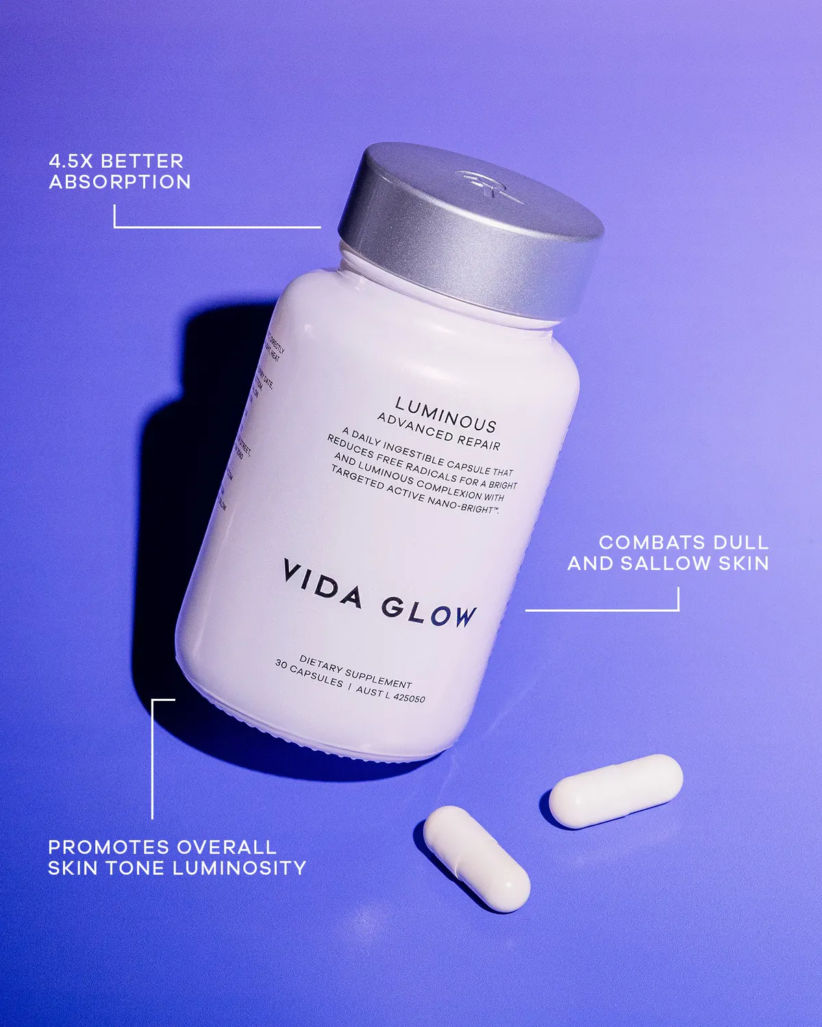 Vida Glow Luminous - 30 Capsules, view 3