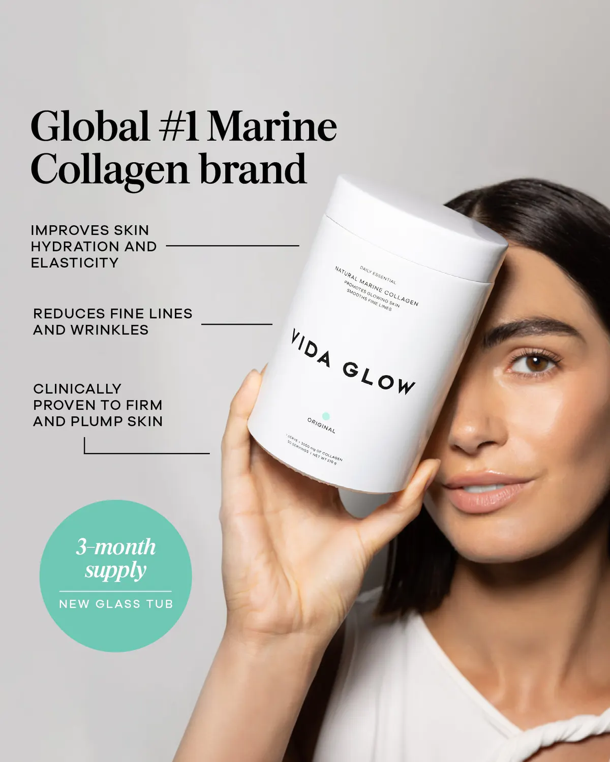 Vida Glow Natural Marine Collagen Powder Original 270g, view 2