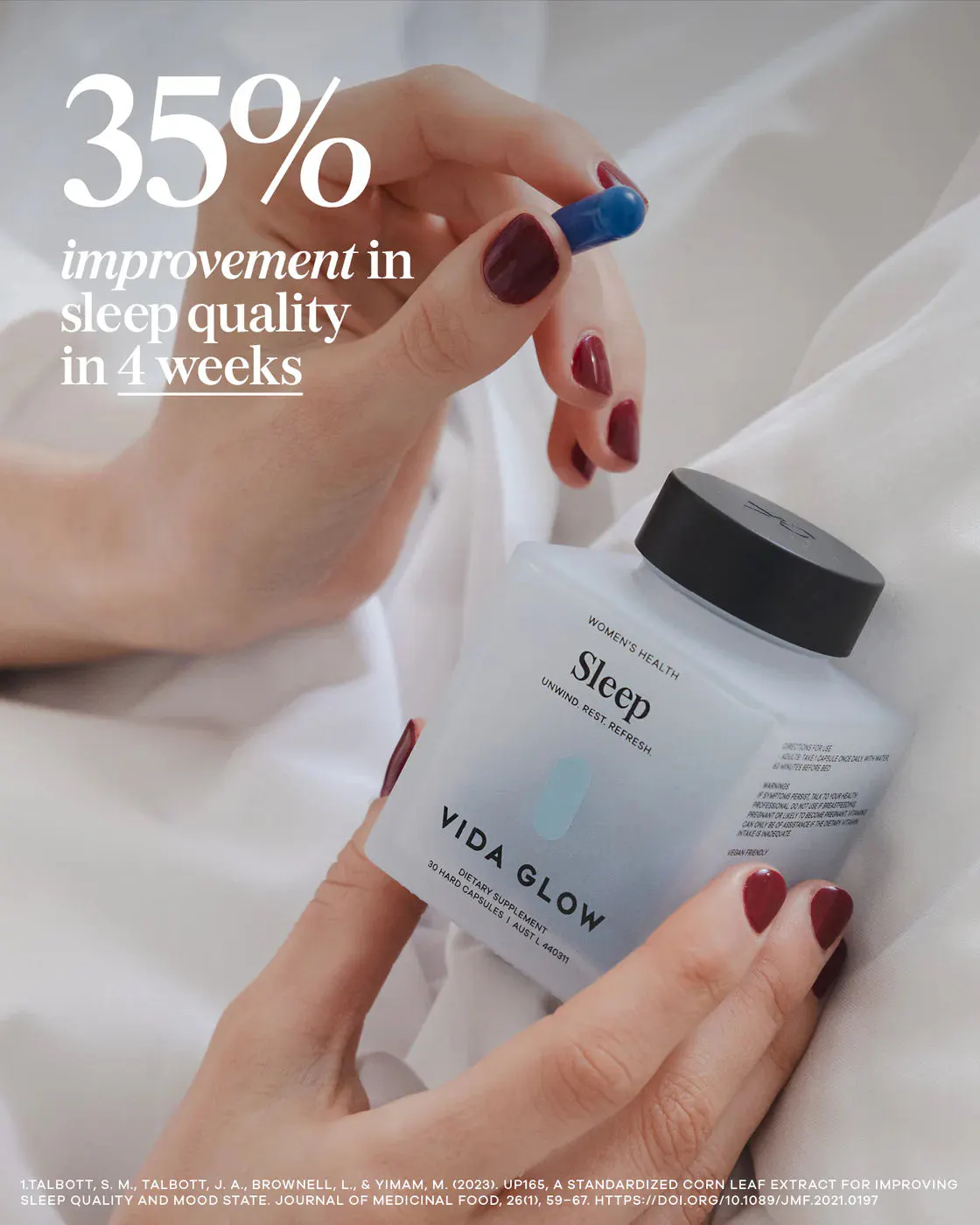 Vida Glow Sleep Supplements - 30 Capsules, view 2