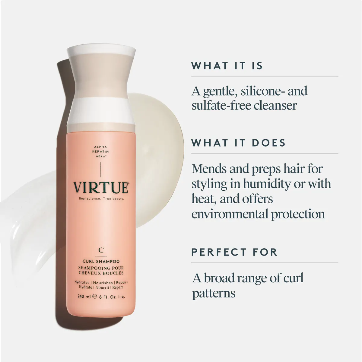 Virtue Curl Shampoo 240g, view 3
