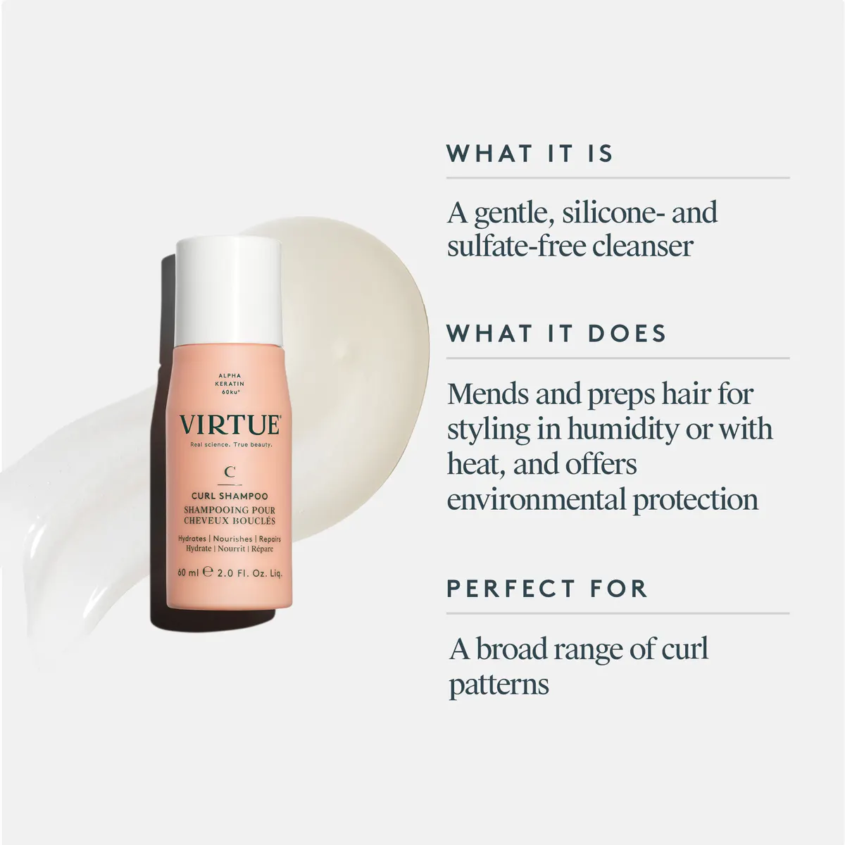 Virtue Curl Shampoo 60ml, view 3