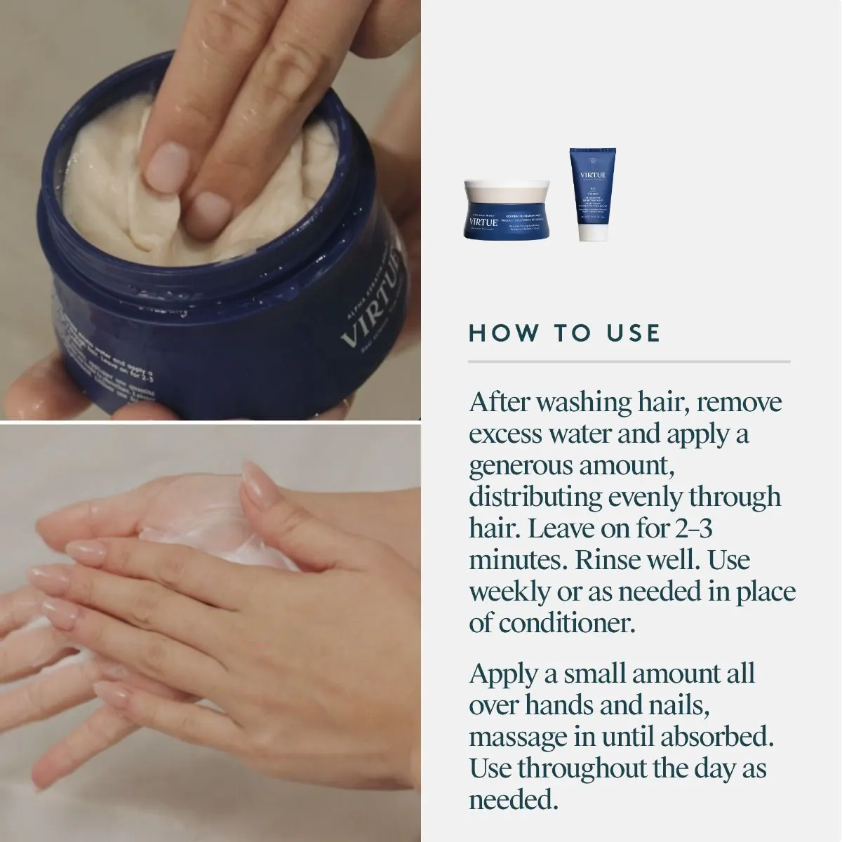 Virtue Hand & Hair Revival 1000ml Duo Pack, view 6