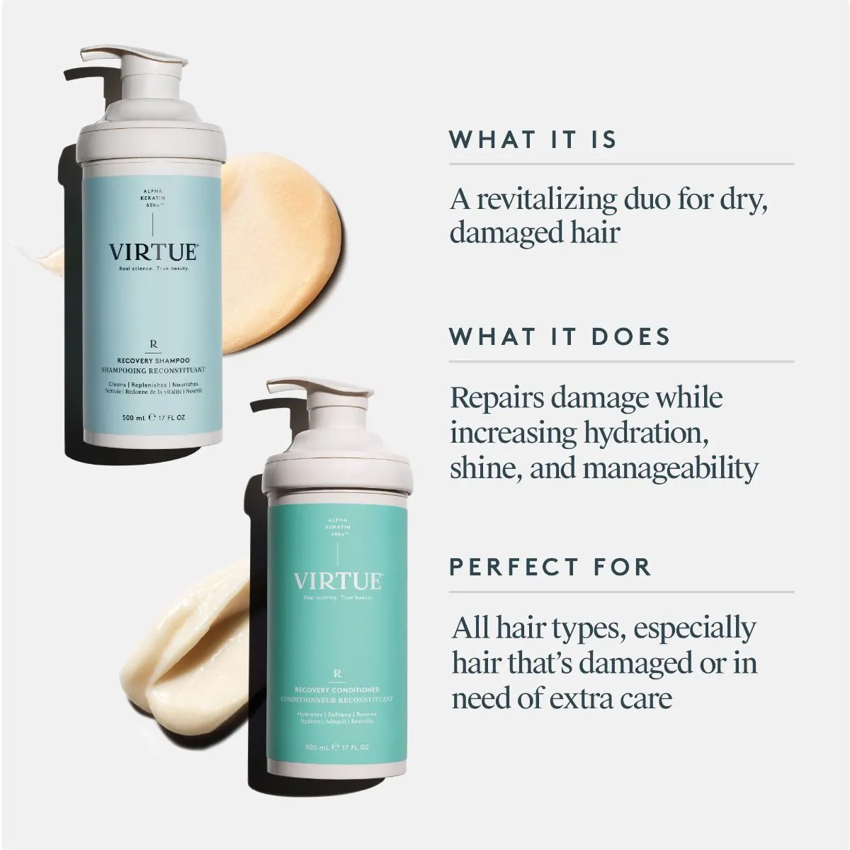 Virtue Jumbo Size Recovery Shampoo & Conditioner Duo Pack, view 2