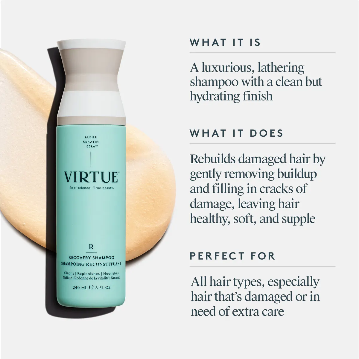 Virtue Recovery Shampoo 240g, view 3
