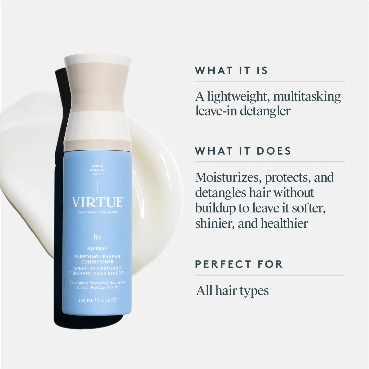 Virtue Refresh Purifying Leave-in Conditioner 150g, view 3
