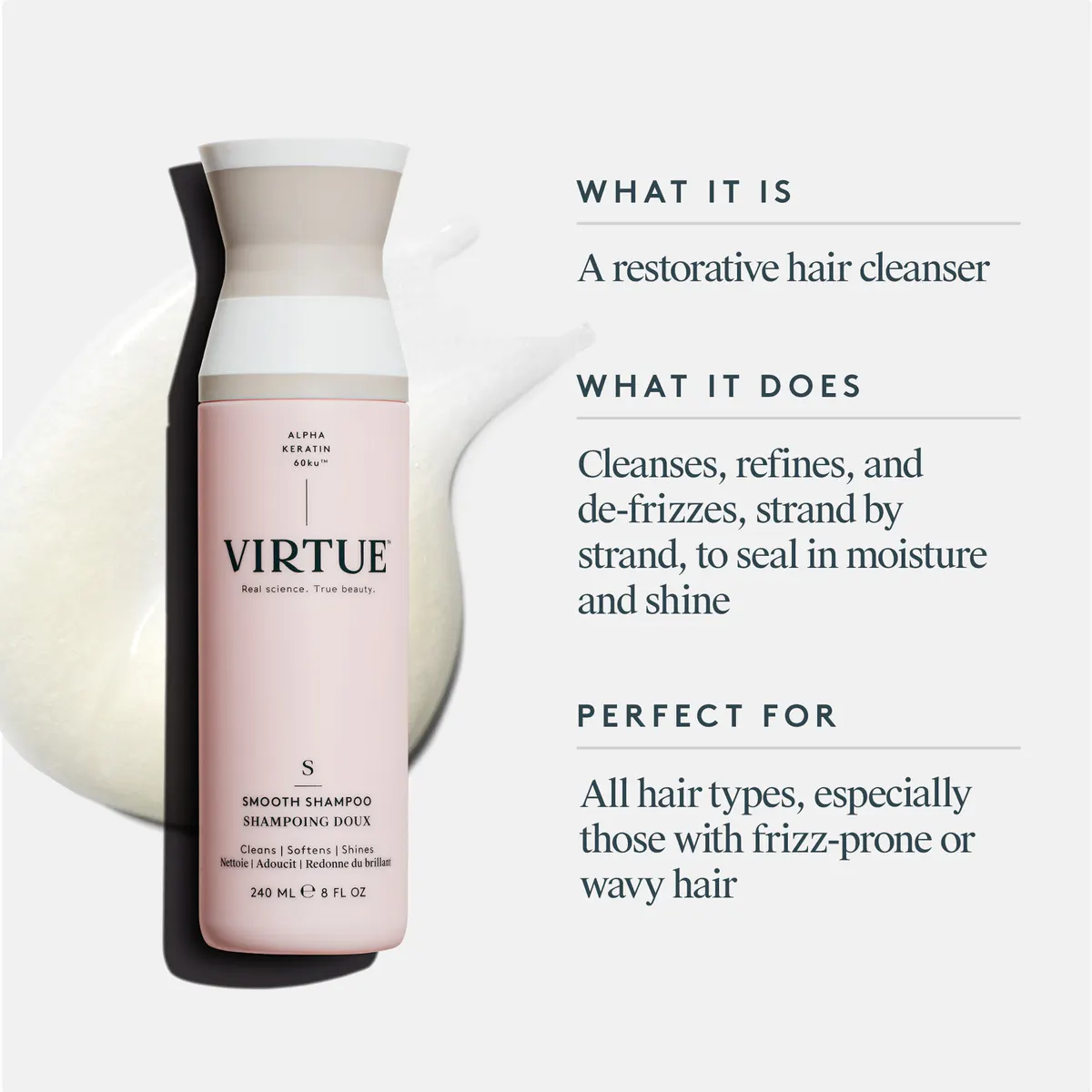 Virtue Smooth Shampoo 240g, view 3