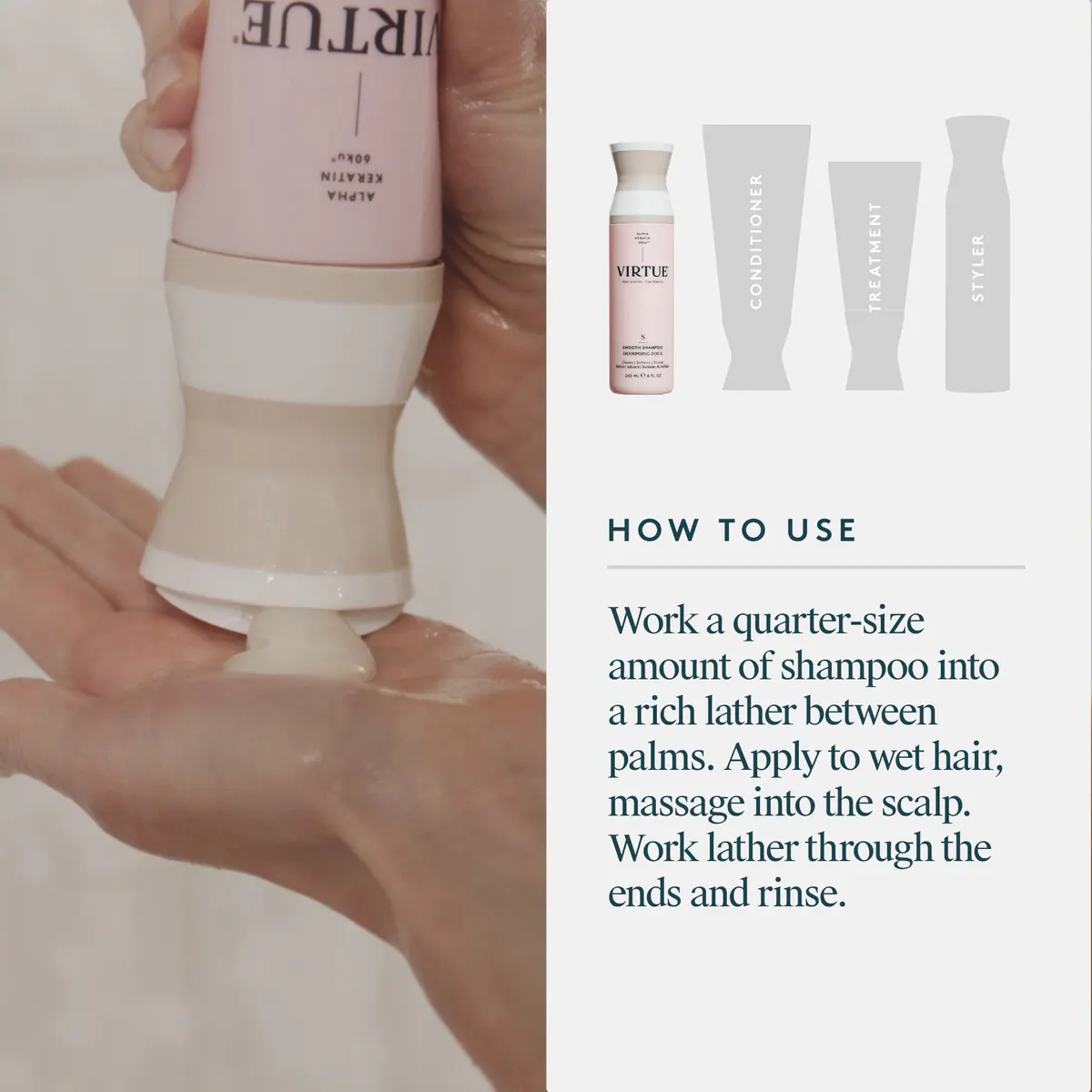 Virtue Smooth Shampoo 240g, view 6