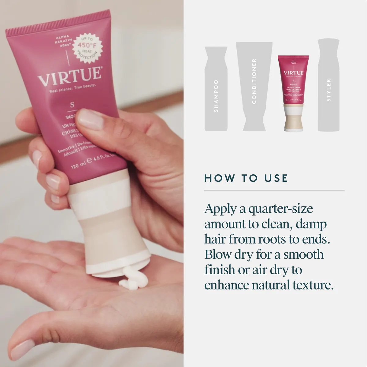 Virtue Un-Frizz Cream 120g, view 6