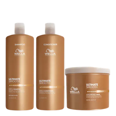 Wella Ultimate Smooth Big Bottle Trio with Mask Bundle
