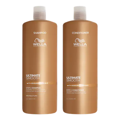 Wella Ultimate Smooth Shampoo and Conditioner 1 Litre Duo Bundle